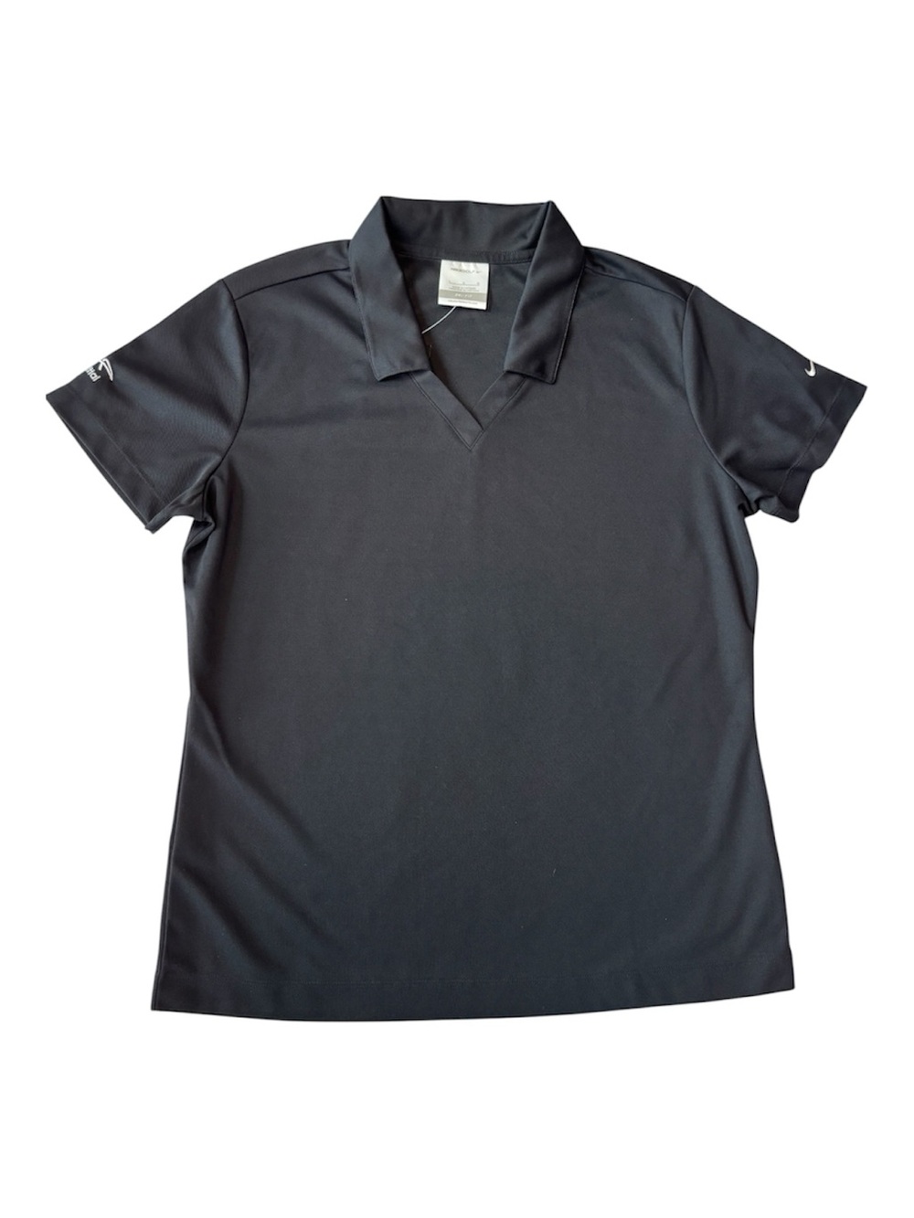 NWT Nike Golf Women's Black Dri-FIT Micro Pique Polo Top Sz L ArcelorMittal